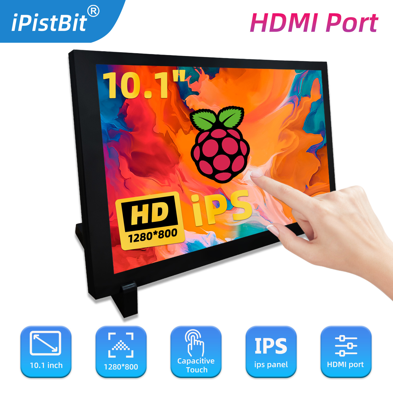 ポータブルhdmi静電容量式タッチスクリーンモニター、唇の表 - Raspberry Pi 10.1 Inch Capacitive Touch Screen Ips のレビューと価格